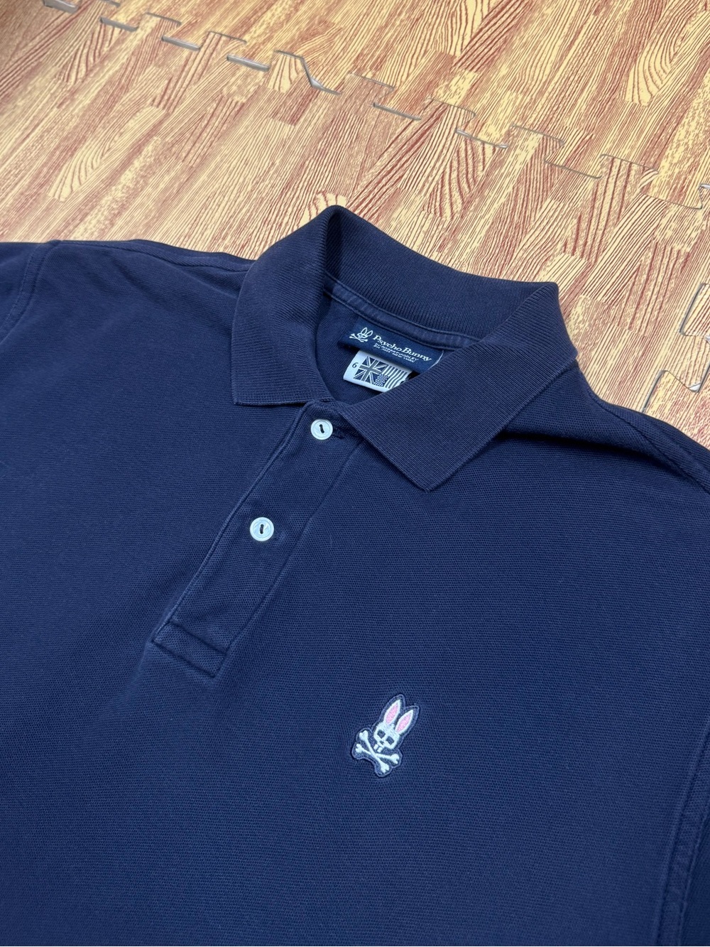 Psycho Bunny Polo Shirt Size 6 / Medium Mens Pima Cotton Pique Blue Preppy